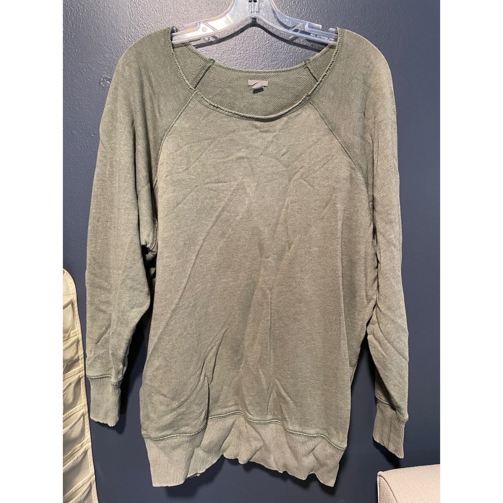 Aerie Women Sage Green Oversized Raglan Pullover Sweatshirt Size Small